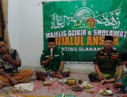 Semangat Tak Surut Meski Hujan, Ansor Slaranglor Laksanakan Rutinan Rijalul Ansor